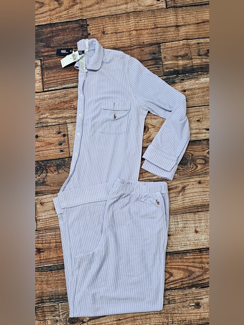 Polo Ralph Lauren Madison Pajama Set Sky Lavender Women's Size XL NWT Striped